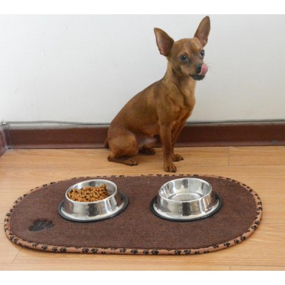 Sinland High Quality Microfiber Pet Dog Bowl Mat Dish Drying Mat with anti-skid backing