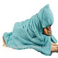 Sinland100*100cm microfiber quick dry super soft Hooded Pet Bath Towel for pet