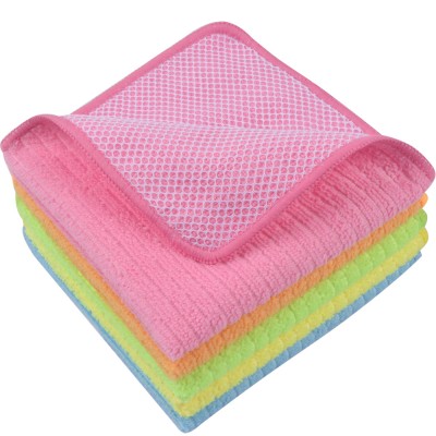 Sinland 30cm*30cm Household Multi-purpose Microfiber Cleaning Cloths Kitchen Cloth With Strips